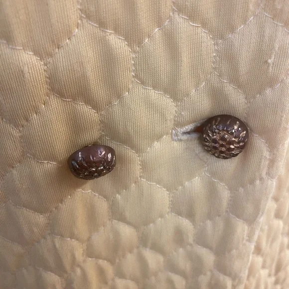 ^Saybury- Vintage 60’s - quilted nylon robe- gold buttons, pockets- XL - as is - Picture 7 of 11